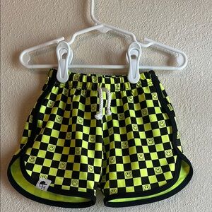 Checkered Kids Track Swim Shorts with Smiley Design by George Hats
